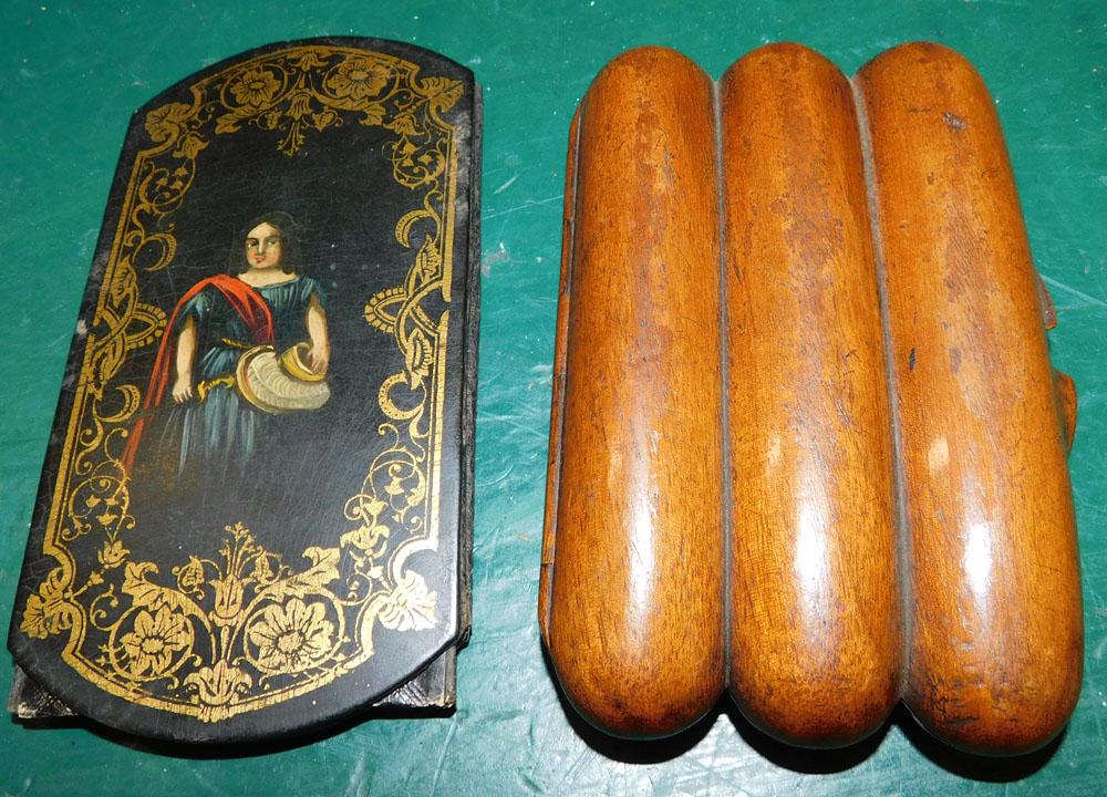 Walnut Cigar Case & Paper Mache Cigar Case: Walnut Cigar Case & Paper Mache Cigar Case . Up to 5 1/2" L
