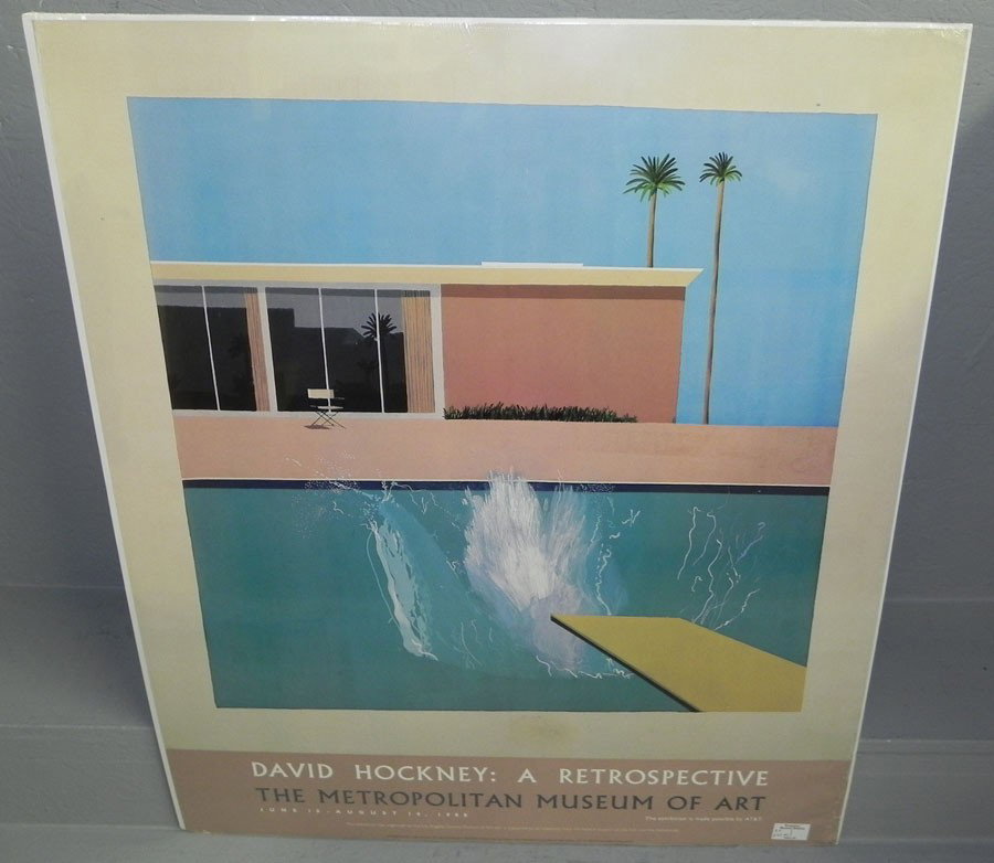 David Hockneys' "A Retrospective" Poster : David Hockneys' "A Retrospective" Poster from the Metropolitan Museum of Art. 28 1/2" x 33 1/4"