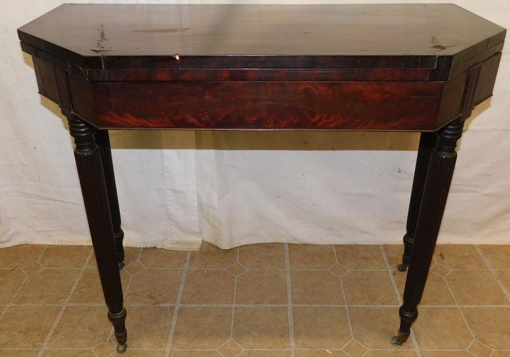 19th C Mahogany Fold Over Game Table (N.Y.) (1 of 12)