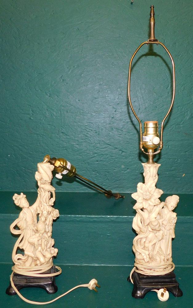 Pair Oriental Figural Lamps (1 of 7)