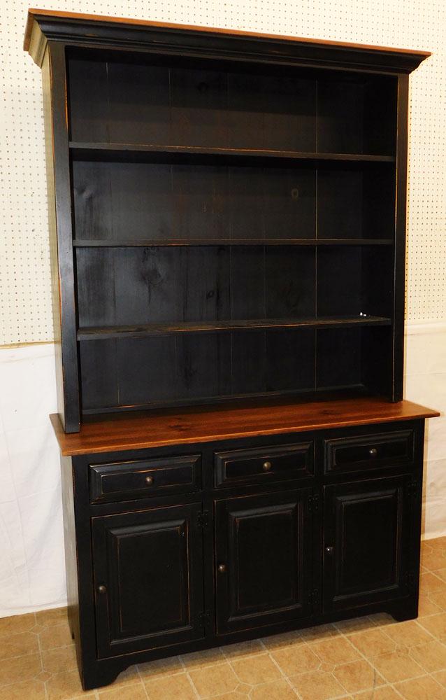 Distress Painted Pine 2 Part Hutch (1 of 5)