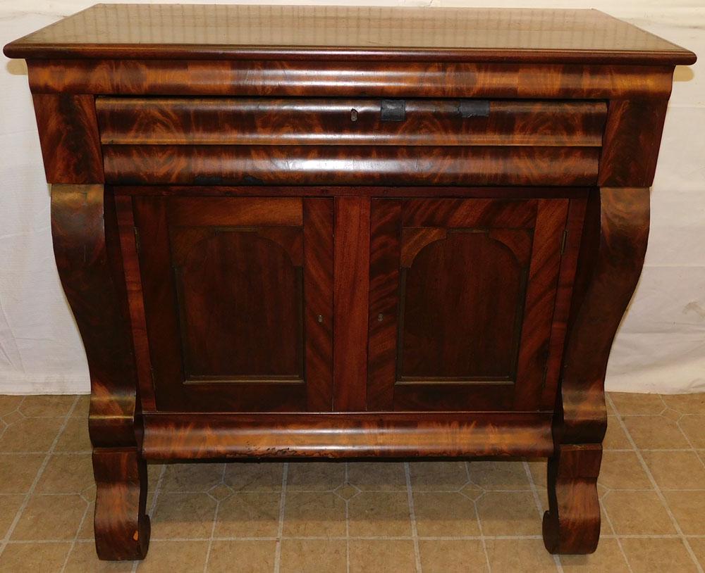 19th C Empire Mahogany Side Board (1 of 6)