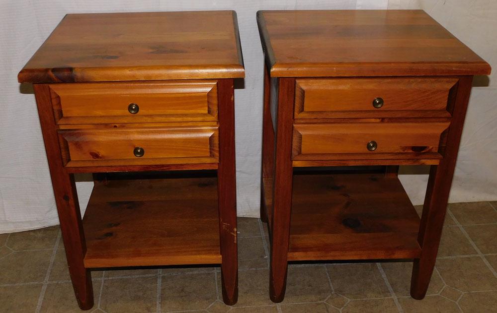 Pair Cabinet Made Pine 2 Drawer Night Stands (1 of 7)