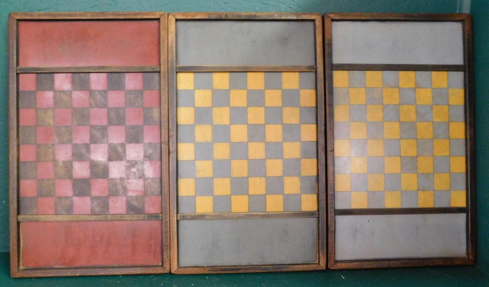 Lot 3 Painted Wood Game Boards (1 of 2)