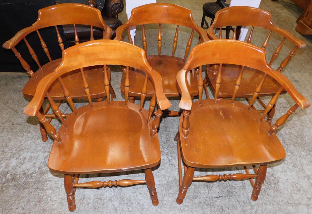 Set of 5 Maple Captain's Chairs (1 of 2)