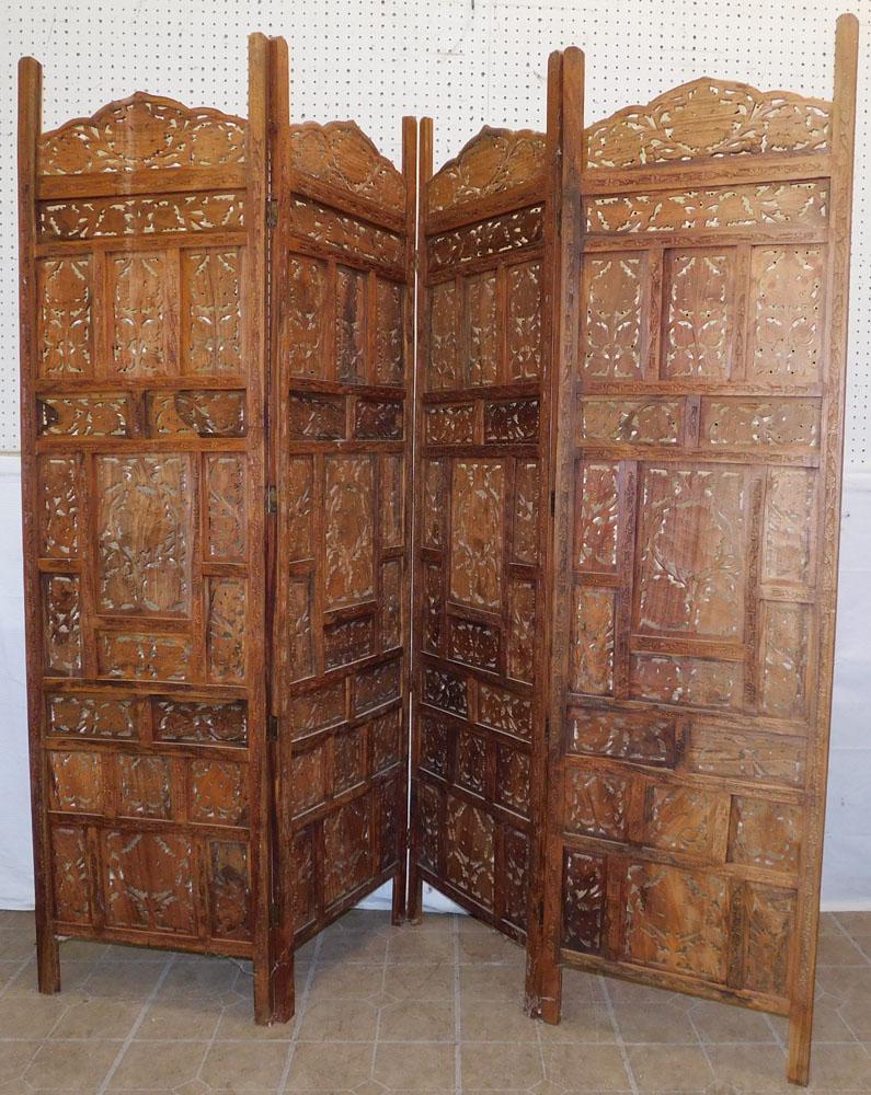 4 Panel Oriental Carved Teakwood Room Divider Sep 28, 2022 Langston