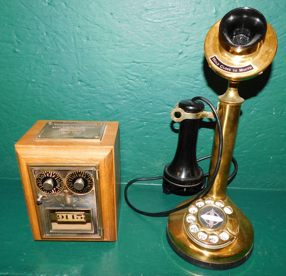 Post Office Lock Box & Candlestick Telephone (1 of 2)