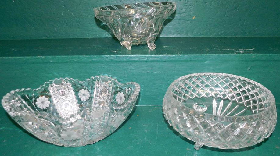 3 Cut Glass Bowls (0362) on Sep 28, 2022 Langston Auction Gallery in NC