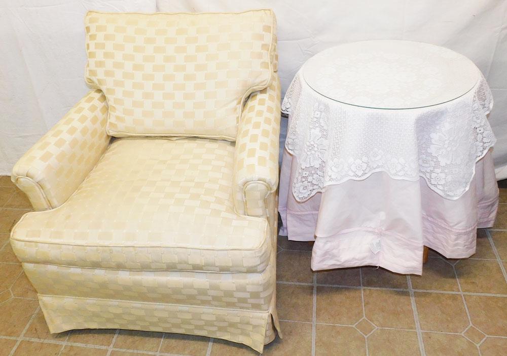 Upholstered Club Chair & Round Accent Table (1 of 5)