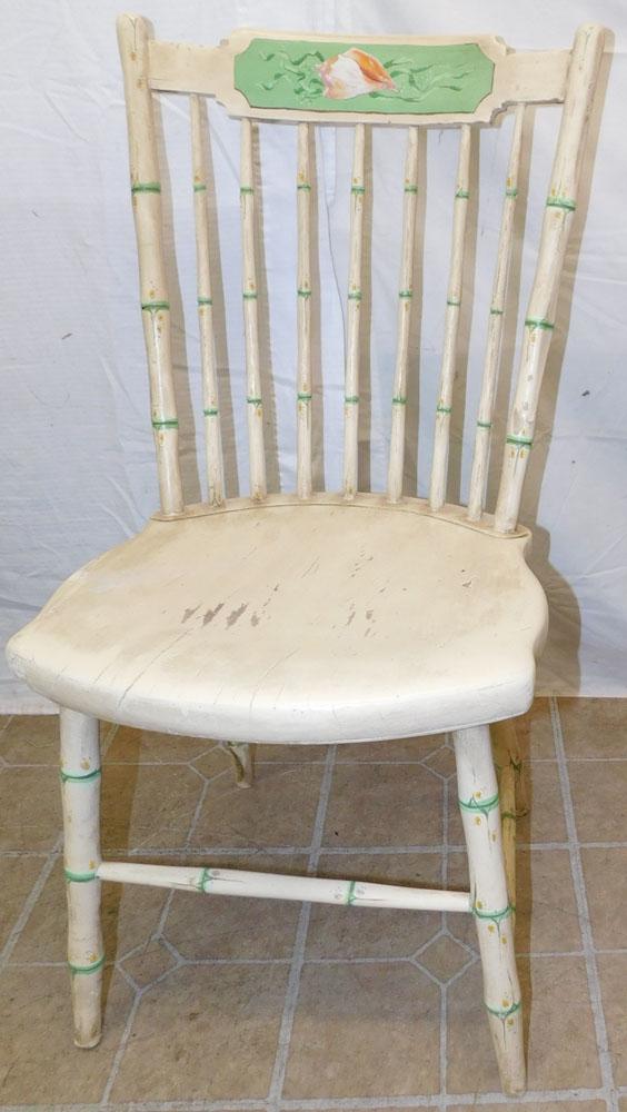 Antique Painted Faux Bamboo Side Chair (1 of 2)