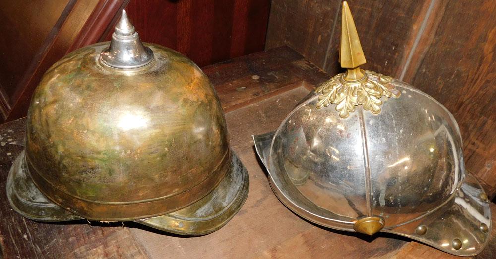 Brass & Silverplate Medieval Style Helmets (1 of 2)