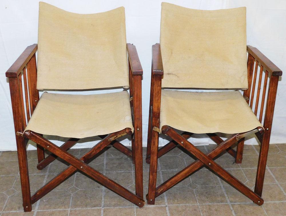 2 Director's Chairs & 2 Butler Tray Stands (1 of 4)