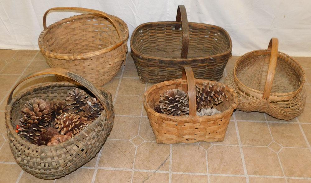 Lot of Antique Split Oak Baskets (1 of 3)