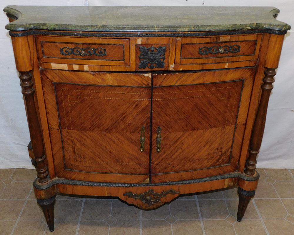 Inlaid Rosewood French Style Marble Top Server (1 of 6)