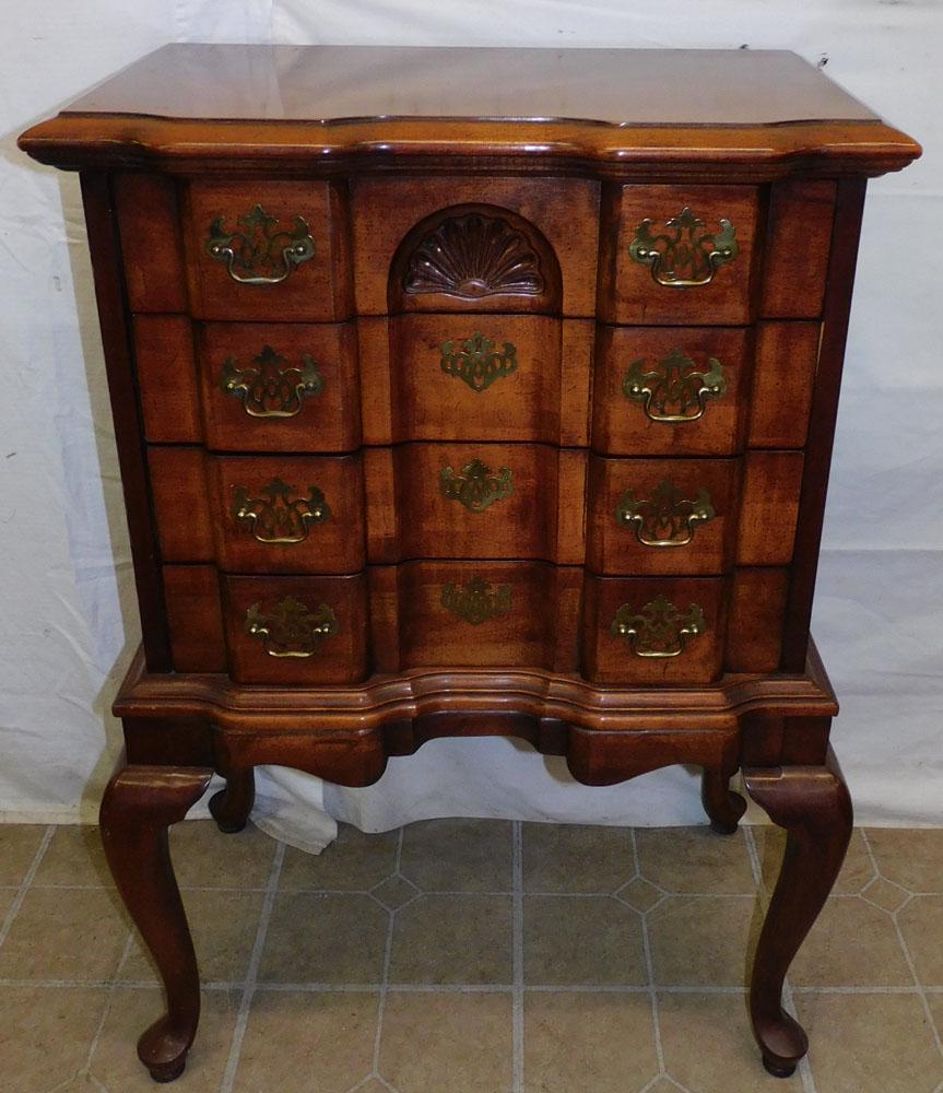 Cherry Blockfront Queen Anne Silver Chest by Burlington Furniture (1 of 5)