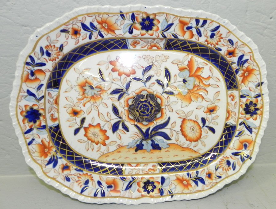 Masons ironstone platter.: Masons ironstone platter. 9" x 12". Pattern is similar to "Indian Tree".