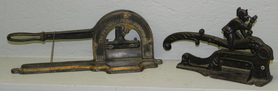 (2) tobacco cutters-1 signed "Brown and Williams": (2) tobacco cutters, 1 is signed "Brown and Williams."