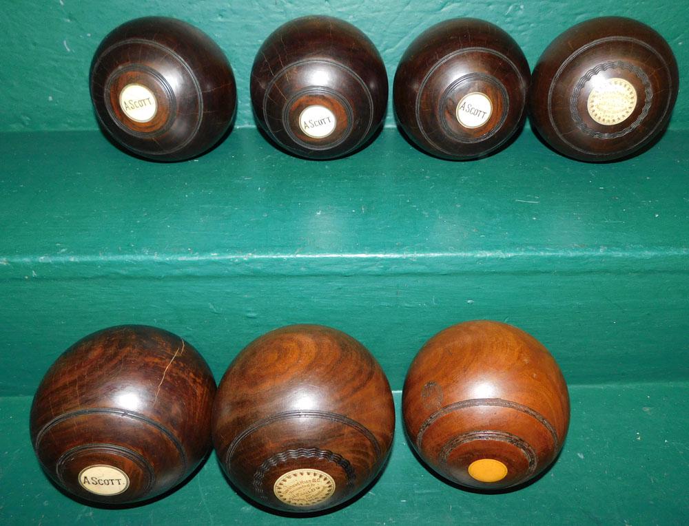 7 Antique Carved Wood Bocce Balls Oct 24, 2022 Langston Auction