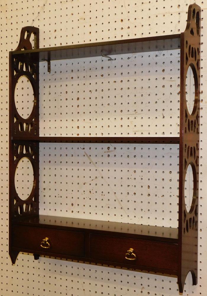 Mahogany Open Work Wall Shelf (1 of 3)