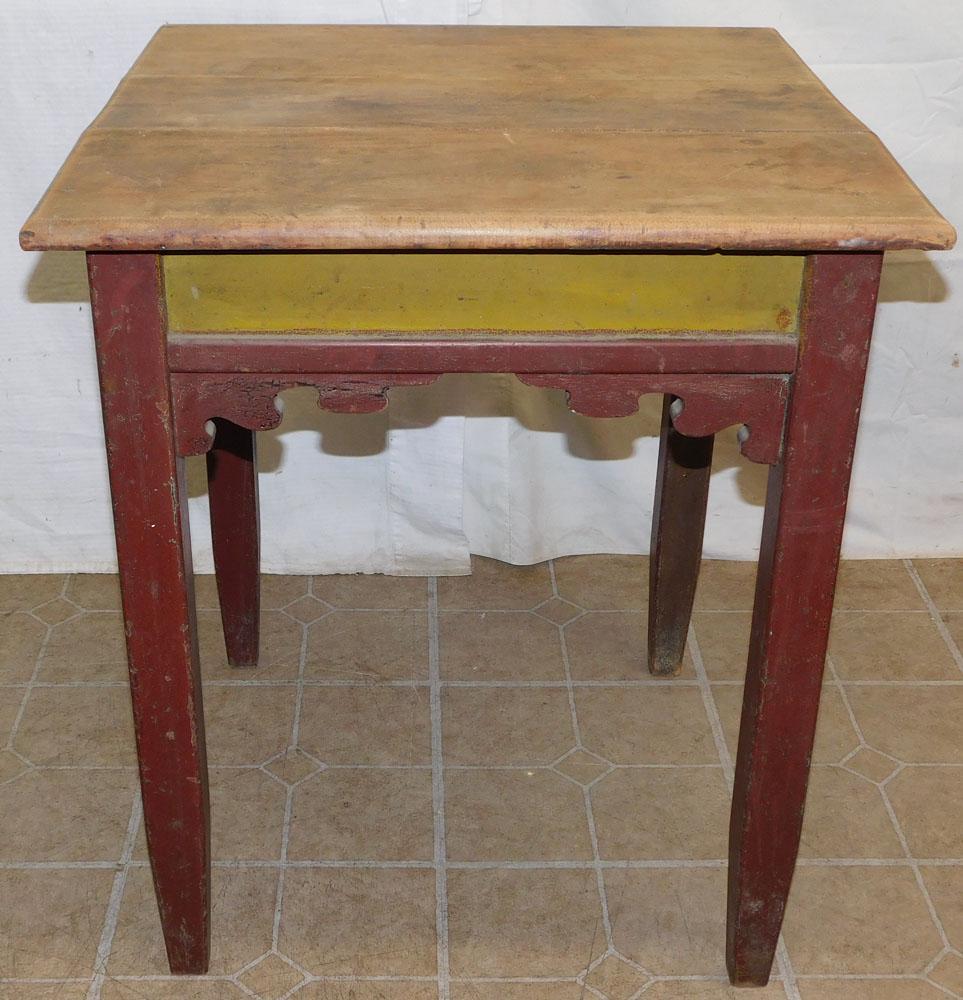 Cherry & Paint Decorated Country Style Work Table (1 of 3)