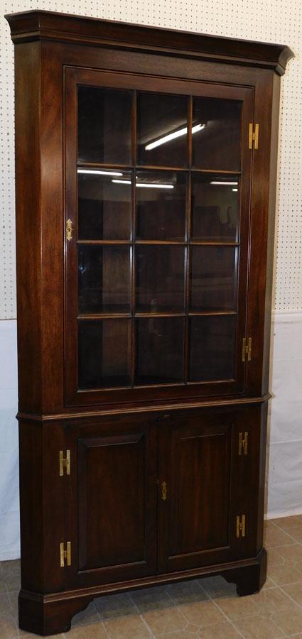 Mahogany Glass Door Corner Cabinet by Henkel Harris (1 of 8)