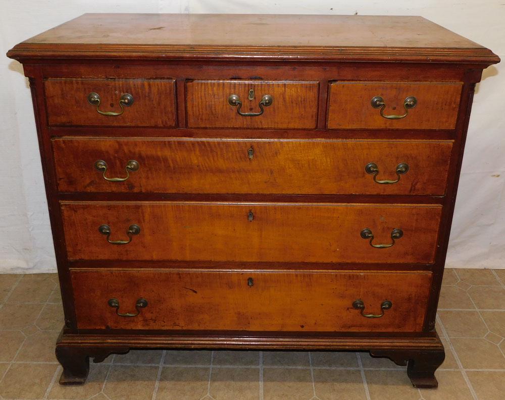 19th C Cherry 3/3 Drawer PA Chest (1 of 5)