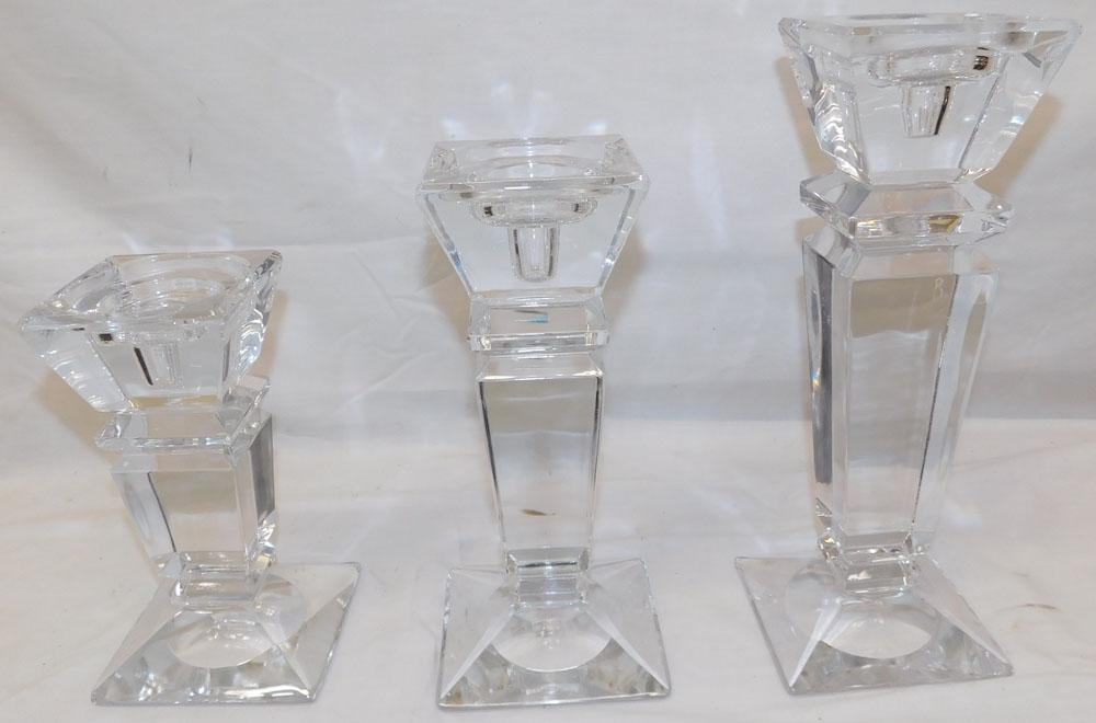 3 Graduated Glass Candleholders (1 of 2)