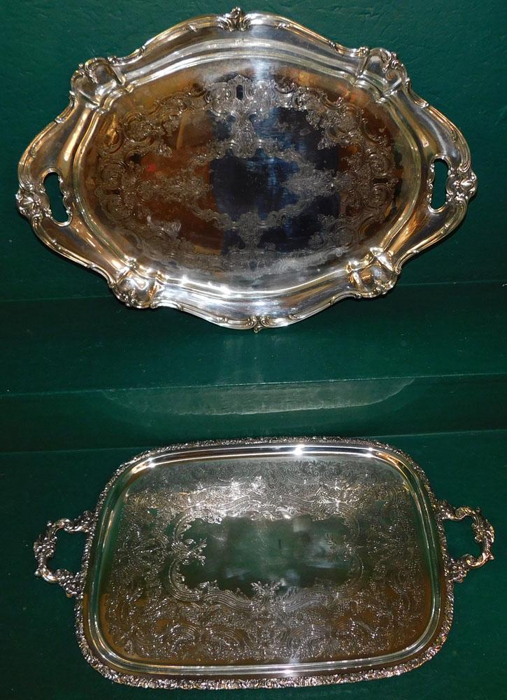 2 Silver on Copper Serving Trays (1 of 5)