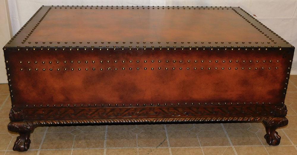 Mahogany & Leather Chippendale Style 2 Drawer Coffee Table - Polo by Ralph Lauren (1 of 5)