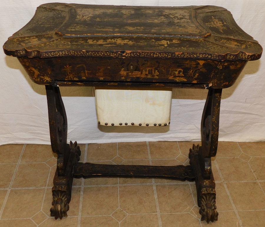 Chinese Export Chinoiserie Sewing Stand (1 of 12)