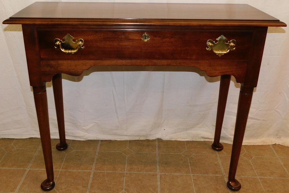 Cherry Queen Anne Style 1 Drawer Console Table (1 of 6)