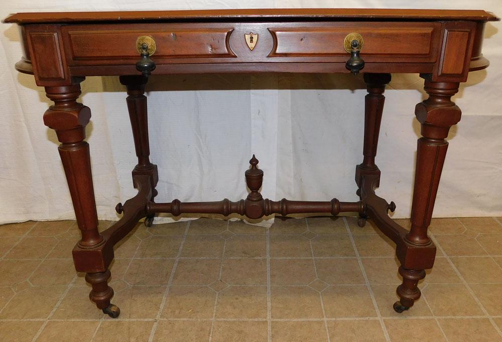 Carved Walnut Victorian Writing Table (1 of 3)