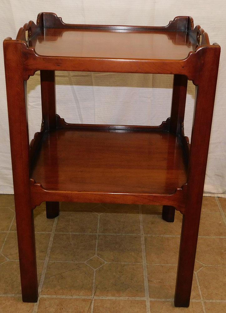 Cherry Chippendale Style 2 Tier Stand (1 of 3)