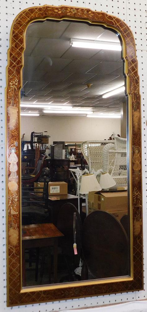 Oriental Paint Decorated Framed Mirror (1 of 5)