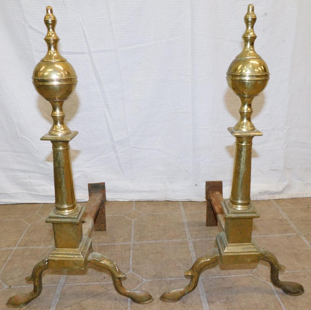 Pair of Antique Brass Andirons (1 of 2)
