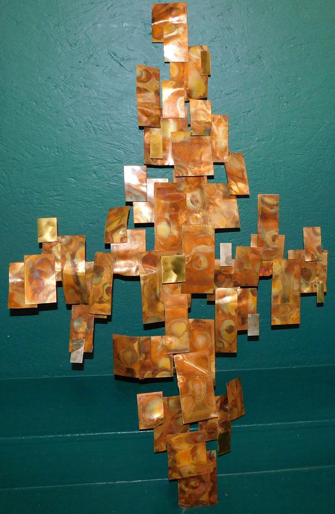 Mid-Century Modern Copper Wall Hanging Art (1 of 3)