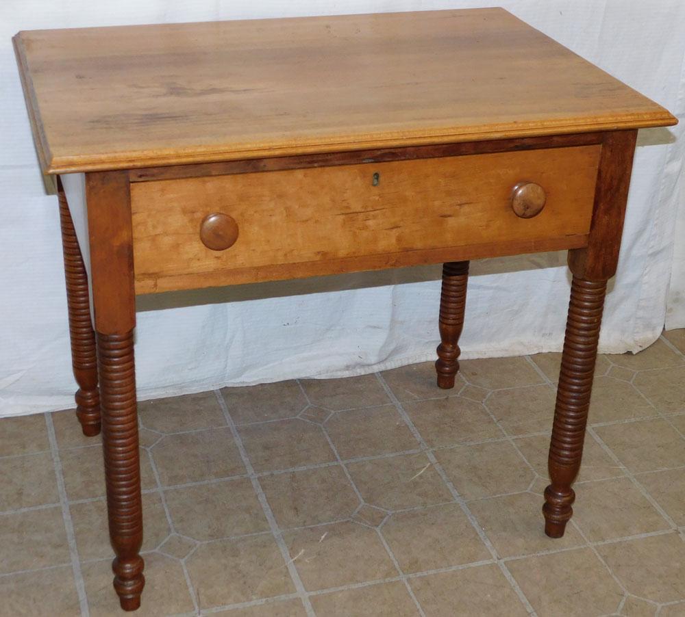 19th C Cherry Jenny Lind Style 1 Drawer Table (1 of 5)