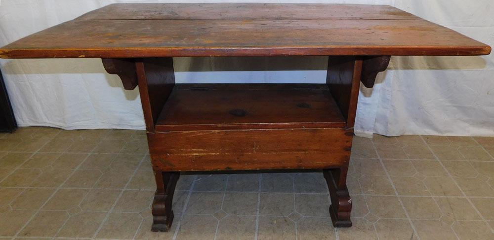 Antique Pine Hutch Table, (Missing Pins) (1 of 4)