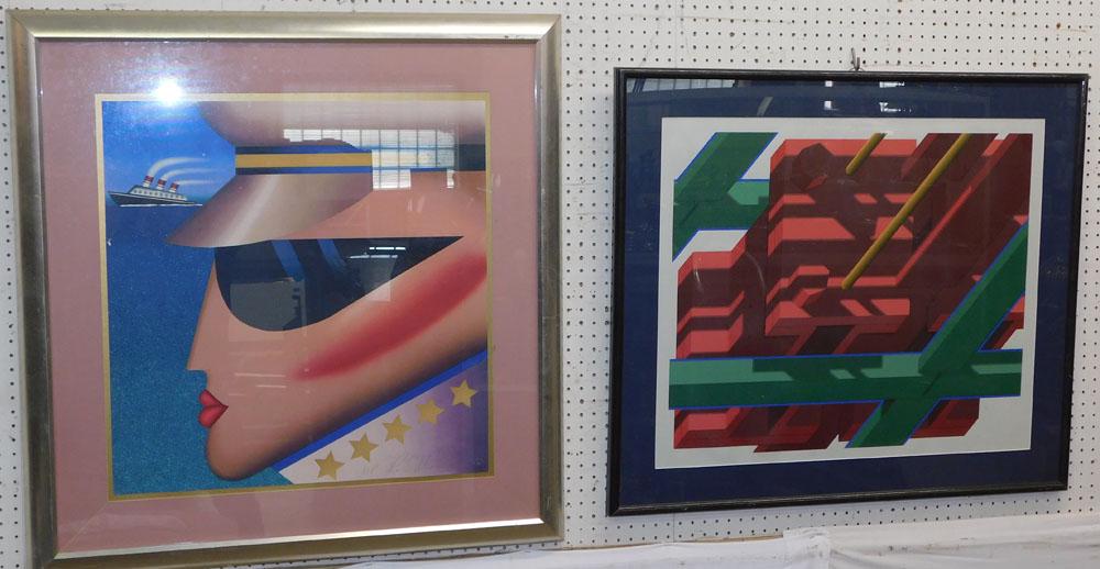 2 Mid-Century Modern Framed Prints Pencil Signed (1 of 8)