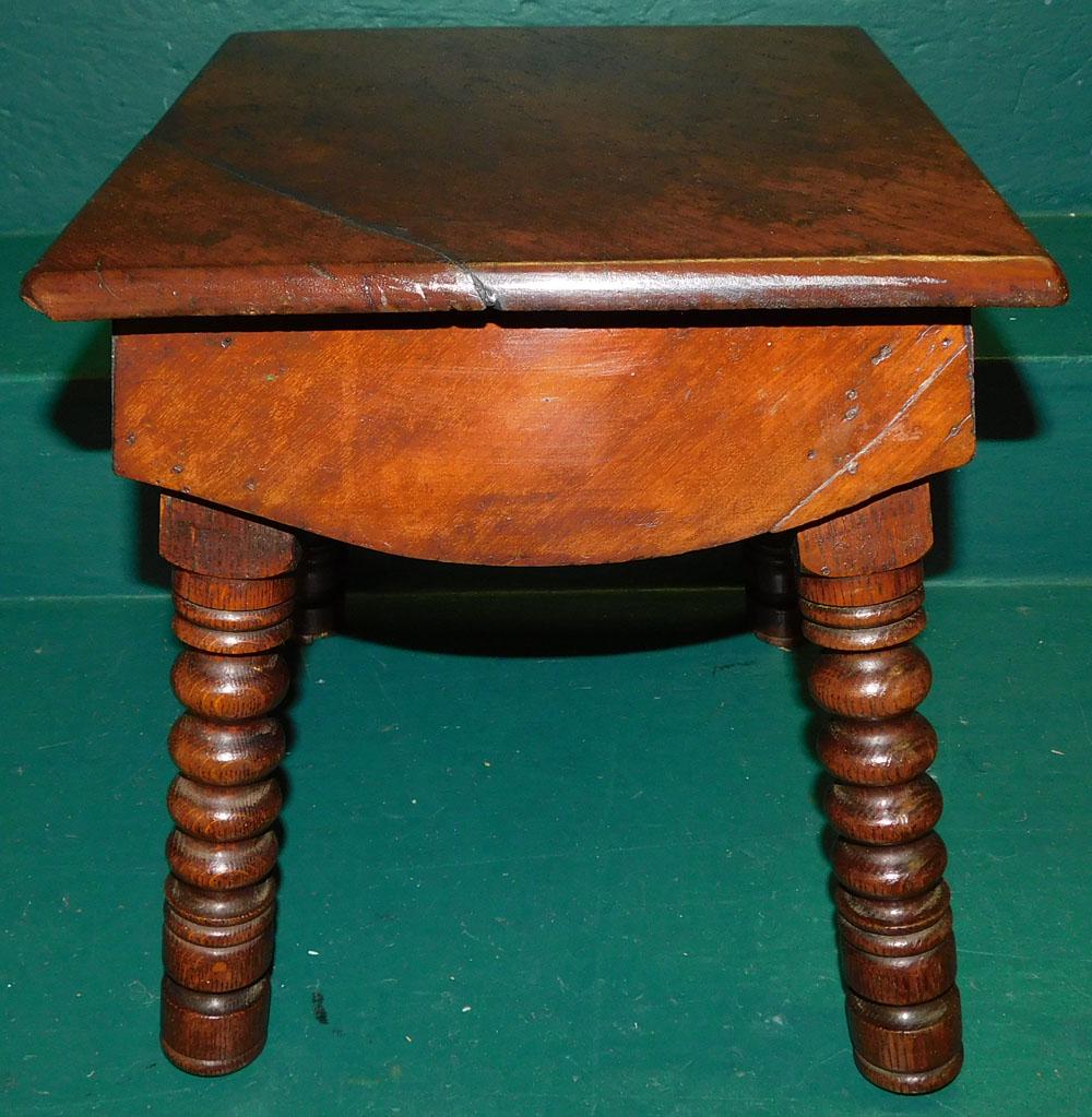 Antique Mahogany Jenny Lind Stool: Antique Mahogany Jenny Lind Stool. 13 1/4" W 12 1/2" D 13 1/4" H ALL DESCRIPTIONS AND ANY CONDITION STATEMENT GIVEN BY LANGSTON AUCTION GALLERY ARE STRICTLY AN OPINION AND LANGSTON'S SHALL HAVE NO RES