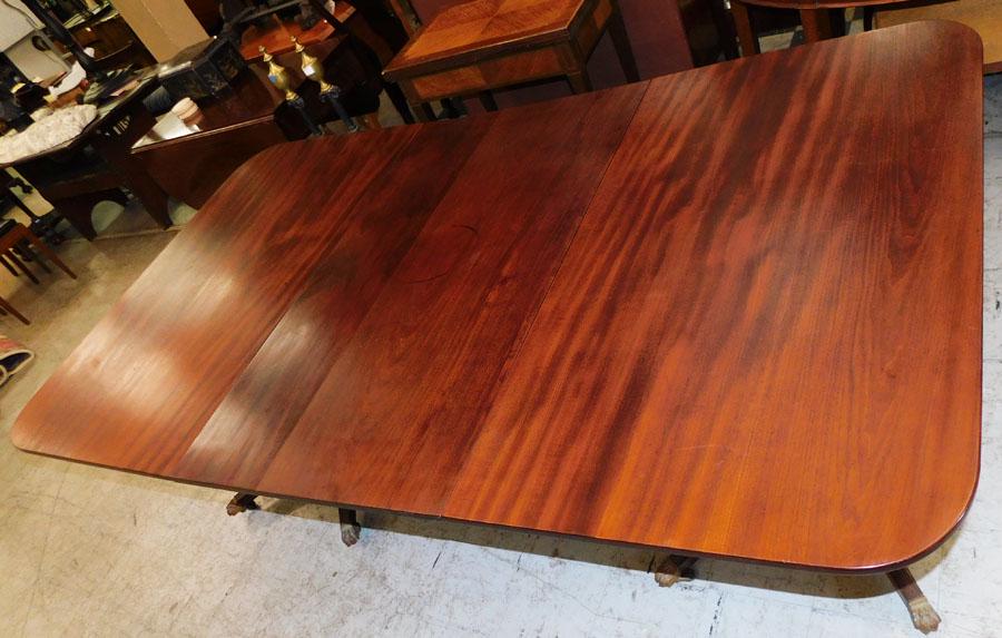 Antique Mahogany 2 Pedestal Table with 1 Leaf (1 of 4)