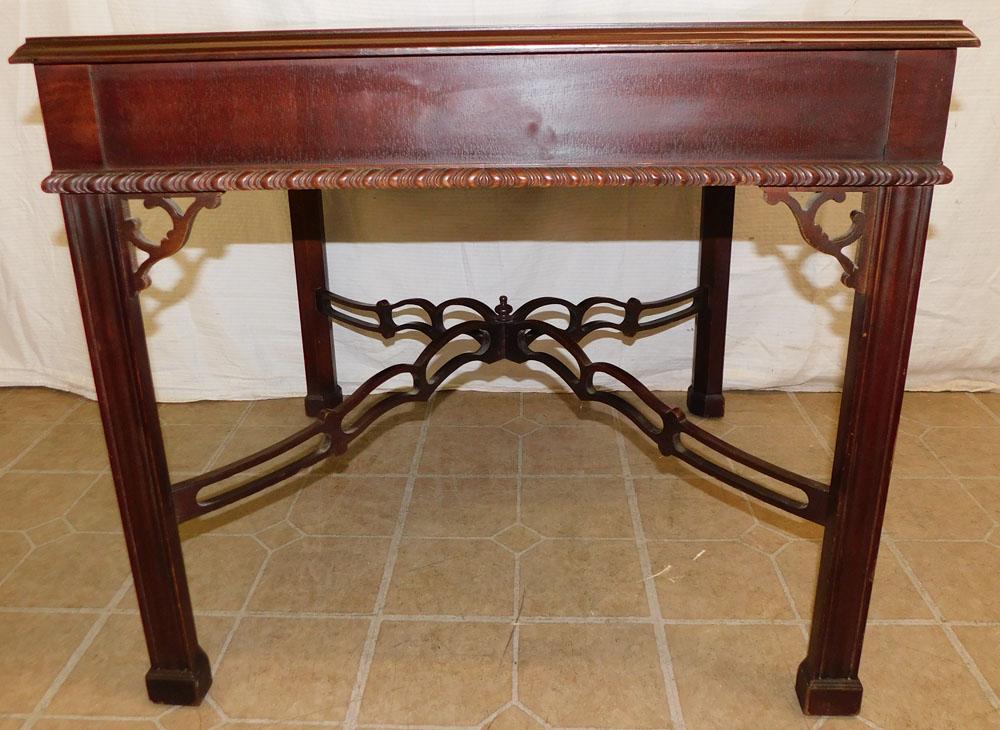 Mahogany & Satinwood Banded Top Chippendale Style Tea Table (1 of 4)