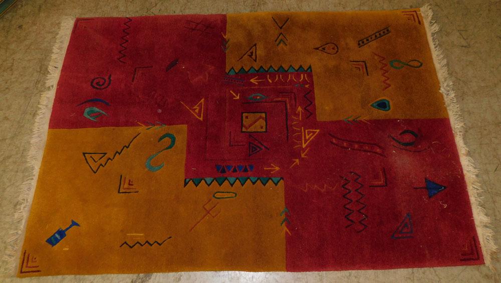 3' 10" x 5' 8" Handmade Art Deco Style Chinese Rug (1 of 3)