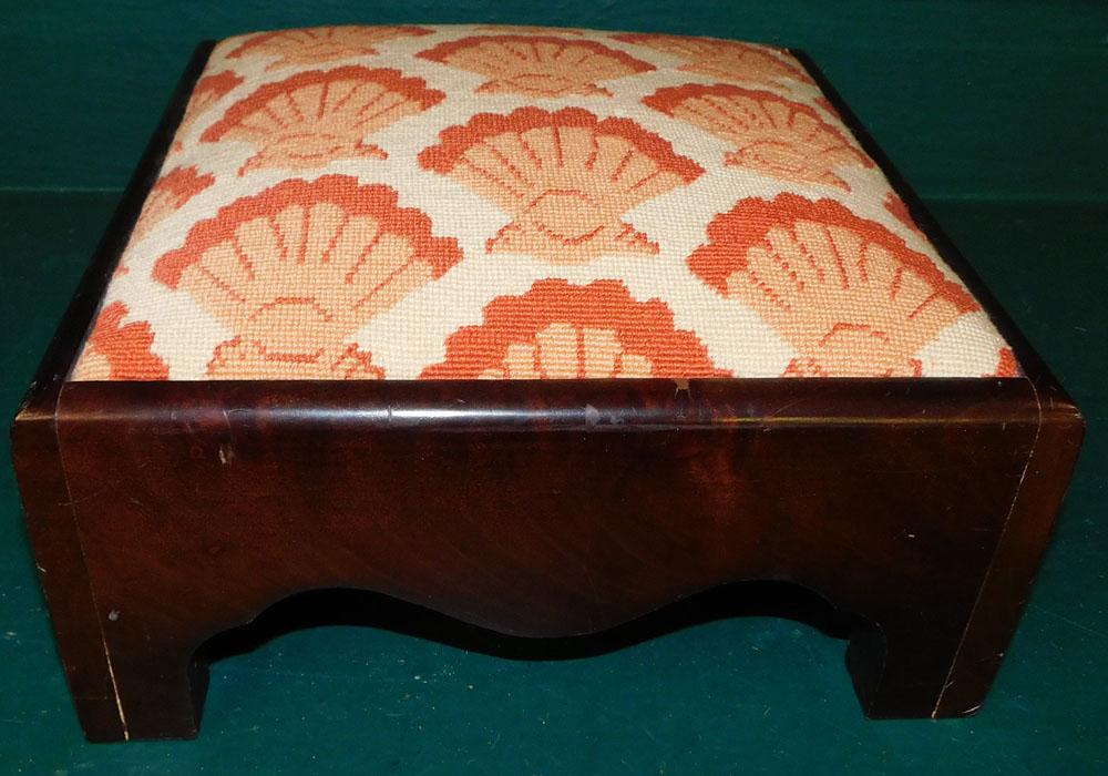 Mahogany & Needlepoint Top Footstool (1 of 2)