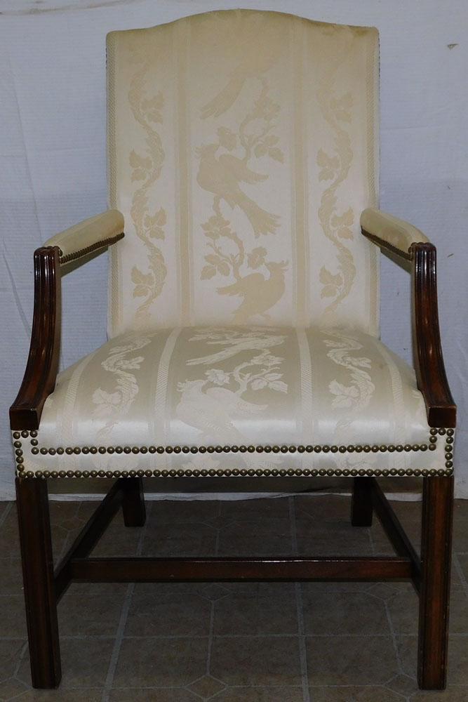 Mahogany & Upholstered Library Chair by Kindel (1 of 3)