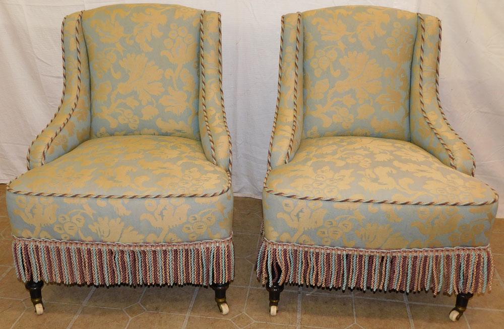 Pair of Upholstered Slipper Chairs (1 of 3)