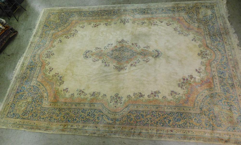 14' 9" x 9' 11" Antique Handmade Kerman Rug (1 of 4)