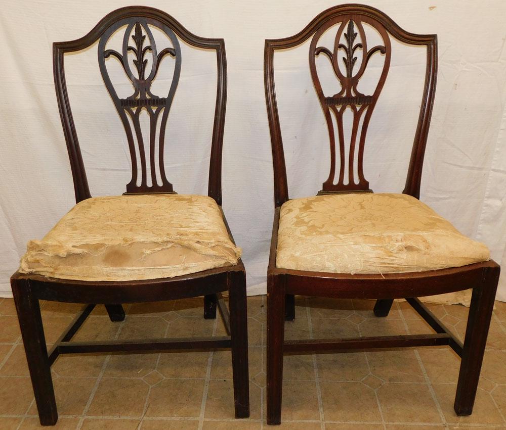 Pair of 19th C Mahogany Shield Back Side Chairs (1 of 4)