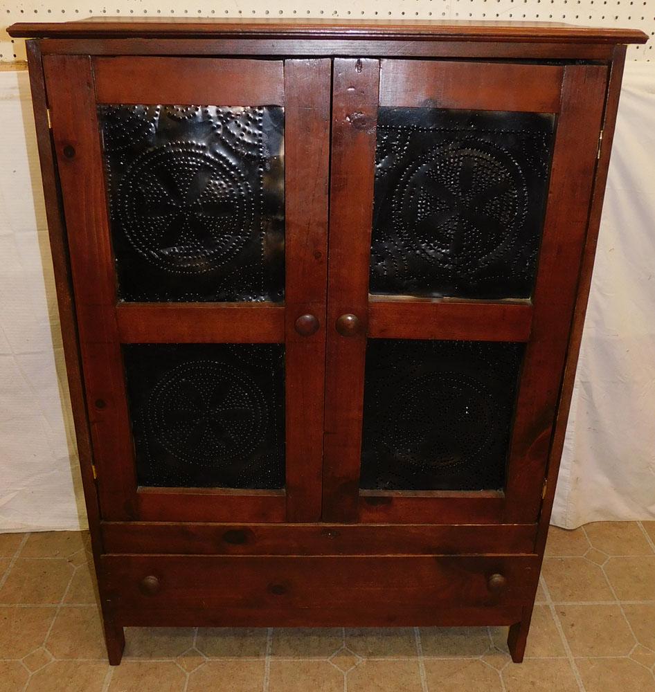 Pine 10 Panel Punch Tin Pie Safe (1 of 5)