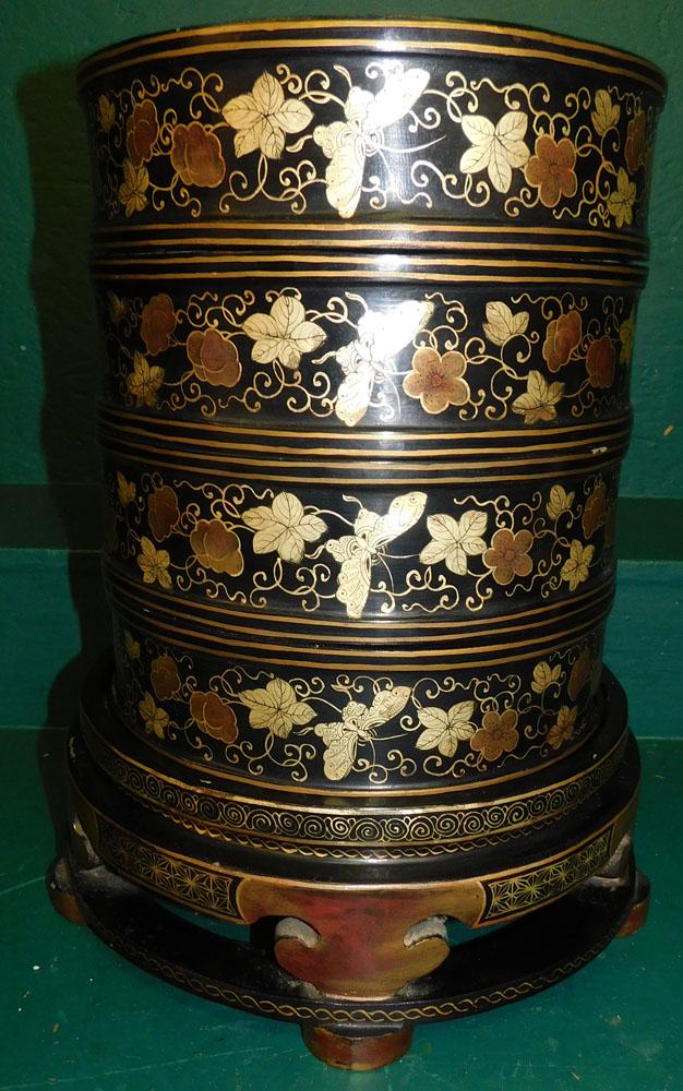 Paint Decorated & Lacquered Stacking Wedding Boxes (1 of 4)